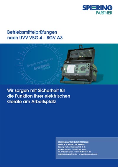 Betriebsmittelprüfungen mit SPIERING PARTNER Betriebsmittelprüfungen mit SPIERING PARTNER
